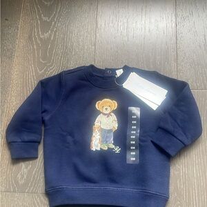 NWT Baby Ralph Lauren Sweatshirt with Bear Design. Size 6 months